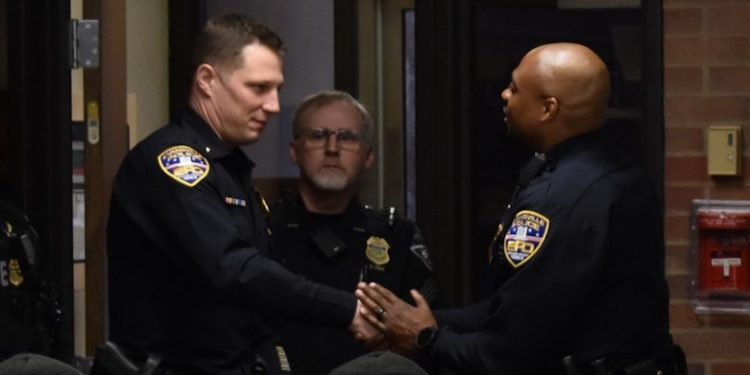 Chief Smith and Assistant Chief Hassler recognized the promotions of Lieutenant DeYoung and Lieutenant Fair during second shift roll call