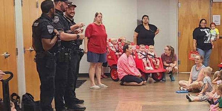 Children at the inclusive Easterseals Early Learning Center had an exciting day today as they met officers from the Evansville Police Department