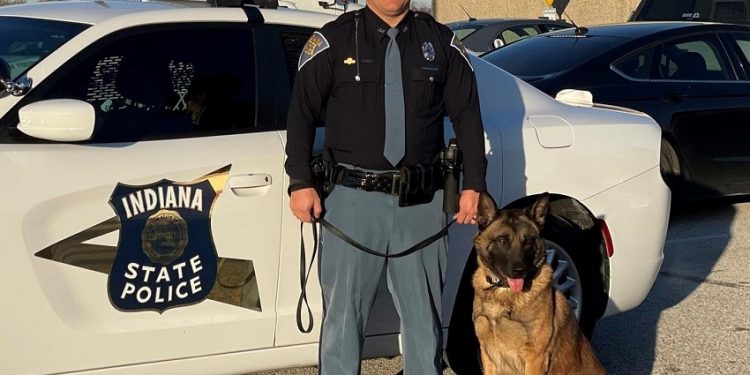 Indiana State Police K9 Receives Body Armor Donation in Honor of Fallen Officer