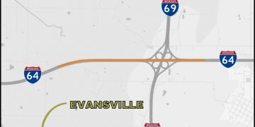 Lane Closure Scheduled on I-64 Westbound in Gibson and Warrick Counties for Sign Installation