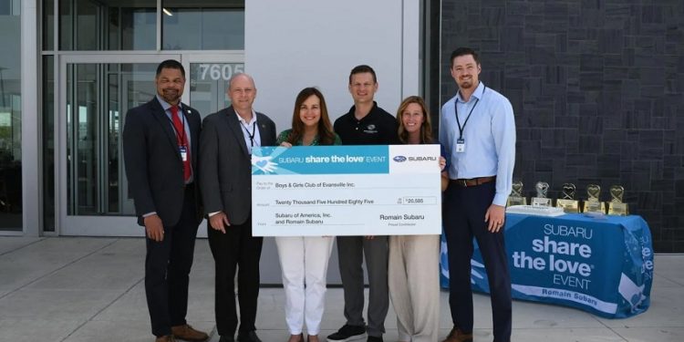 Romain Subaru Donates $20,585 to Boys & Girls Club of Evansville