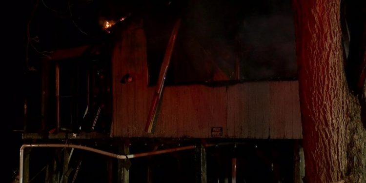 Fire Destroys River Camp in Vanderburgh County, No Injuries Reported