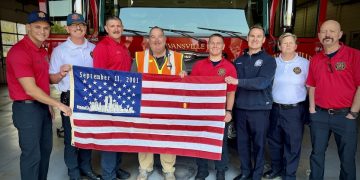 Evansville Fire Department welcomes retired firefighter honoring 9/11 victims through cross-country journey