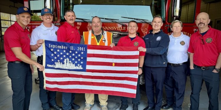 Evansville Fire Department welcomes retired firefighter honoring 9/11 victims through cross-country journey