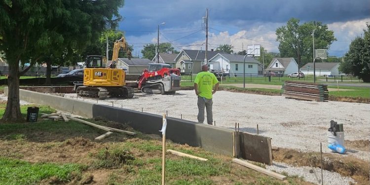 New playground construction underway at Evansville’s Caldwell Park
