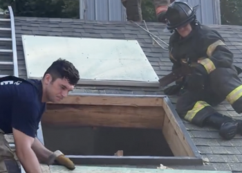 Evansville fire recruits train on roof cuts and vertical ventilation techniques