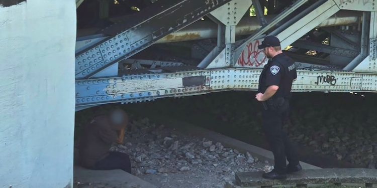 Evansville police officers connect man under Franklin Street Bridge with crisis team for help