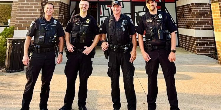 Evansville police support students during Attendance Month at Glenwood Leadership Academy